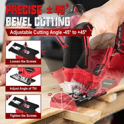 Jig Saw for Dewalt 18V/20V Max Battery, Cordless Jigsaw Tool Brushless Motor, Up To 2900 RPM, 45 Degree Beveled Cuts, LED Light for 4 Curve Cuttings, Plastic Box Include for Easy Carry (No Battery) in Kuwait