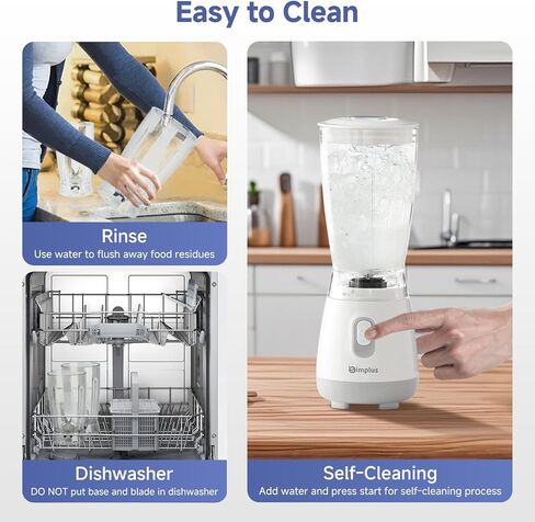 SIMPLUS Personal Blender for Kitchen, 20 Oz BPA-Free Travel Portable Blender Cup for Shakes and Smoothies, Protein Drinks, Baby Food, 300 Watts Blender & Food Processor, Stainless Steel Cutter, White in Saudi Arabia
