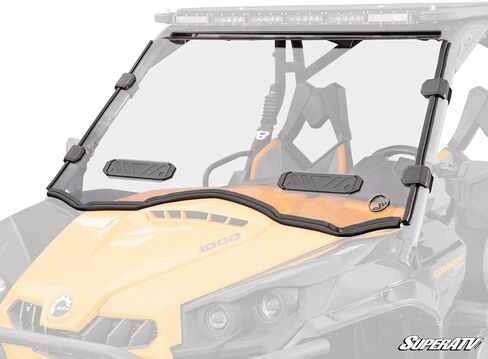 SuperATV Vented Full Windshield for a 2011-2020 Can-Am Commander | Adjustable Airflow Vents | 1/4" Polycarbonate Construction | Hard Coating for Durability | Includes Pre-installed Bulb Seal in Saudi Arabia