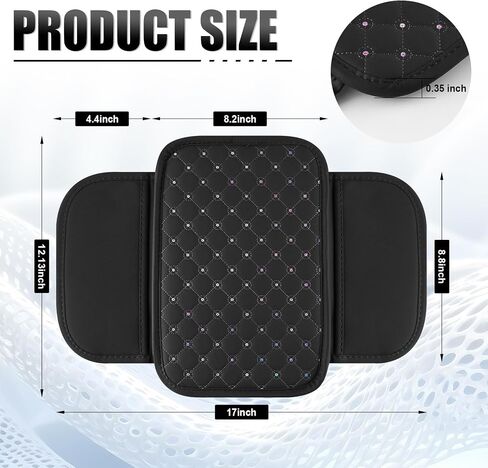 SINGARO Bling Center Console Arm Rest Cover for Car, Middle Console Armrest Storage Box Cover, Interior Bling Car Accessories for Women and Man Gifts Interior Sets (Black) in Saudi Arabia