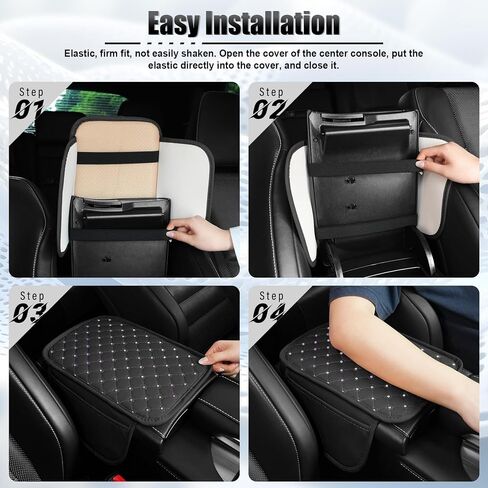 SINGARO Bling Center Console Arm Rest Cover for Car, Middle Console Armrest Storage Box Cover, Interior Bling Car Accessories for Women and Man Gifts Interior Sets (Black) in Saudi Arabia