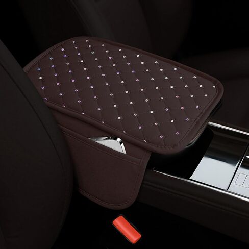 SINGARO Bling Center Console Arm Rest Cover for Car, Middle Console Armrest Storage Box Cover, Interior Bling Car Accessories for Women and Man Gifts Interior Sets (Black) in Saudi Arabia