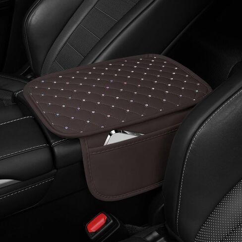 SINGARO Bling Center Console Arm Rest Cover for Car, Middle Console Armrest Storage Box Cover, Interior Bling Car Accessories for Women and Man Gifts Interior Sets (Black) in Saudi Arabia