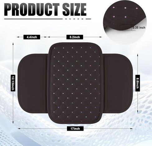 SINGARO Bling Center Console Arm Rest Cover for Car, Middle Console Armrest Storage Box Cover, Interior Bling Car Accessories for Women and Man Gifts Interior Sets (Black) in Saudi Arabia