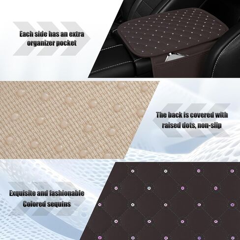 SINGARO Bling Center Console Arm Rest Cover for Car, Middle Console Armrest Storage Box Cover, Interior Bling Car Accessories for Women and Man Gifts Interior Sets (Black) in Saudi Arabia