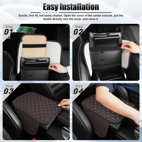 SINGARO Bling Center Console Arm Rest Cover for Car, Middle Console Armrest Storage Box Cover, Interior Bling Car Accessories for Women and Man Gifts Interior Sets (Black) in Saudi Arabia