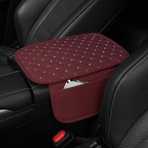 SINGARO Bling Center Console Arm Rest Cover for Car, Middle Console Armrest Storage Box Cover, Interior Bling Car Accessories for Women and Man Gifts Interior Sets (Black) in Saudi Arabia