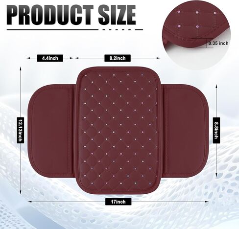 SINGARO Bling Center Console Arm Rest Cover for Car, Middle Console Armrest Storage Box Cover, Interior Bling Car Accessories for Women and Man Gifts Interior Sets (Black) in Saudi Arabia