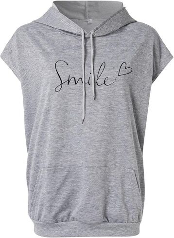 Sleeveless Hoodies for Women Y2K Casual Lightweight Loose Fit Tank Tops Workout Gym Pullover Sweatshirt with Pockets in Kuwait