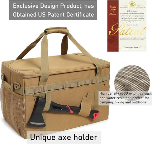 Tactical Camping Storage Bag Utility Tote Bag Camping Kitchen Organizer with Axe Holder & Shoulder Strap in Kuwait