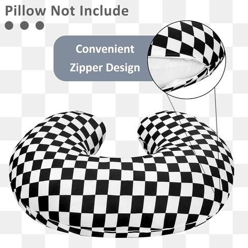 DILIMI 2 Pack Nursing Pillow Cover, Stretchy Removable Case for Breastfeeding Pillows, Ultra Soft Comfortable Slipcover for Baby Girl and Boy, Green and Brown Checkered in Kuwait