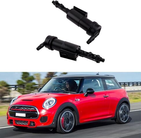 2Pcs ABS Headlight Washer Pump Nozzle Left & Right Fit for Mini for Cooper R50 R53 R52 61677147047 61677147046 in Saudi Arabia