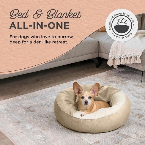 Best Friends by Sheri Cozy Cuddler Ilan Small Dog Bed, Tide Pool Blue, 24" in Saudi Arabia