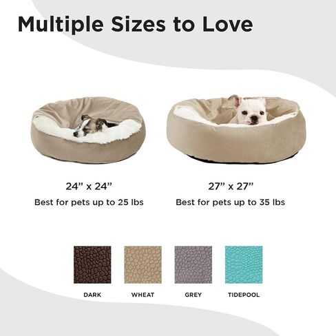 Best Friends by Sheri Cozy Cuddler Ilan Small Dog Bed, Tide Pool Blue, 24" in Saudi Arabia