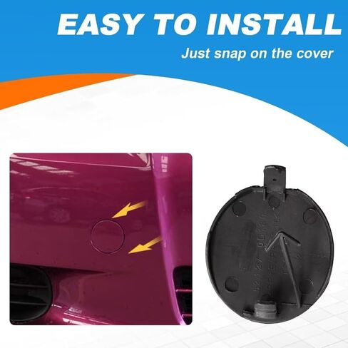 Car Front Bumper Tow Hook Cover Cap Towing Eye Fit for Toyota Yaris 4Door Sedan 2006 2007 2008 Towing Eye Cap Trailer Cover 52127-0D908(Silver,Right Passenger Side) in Saudi Arabia