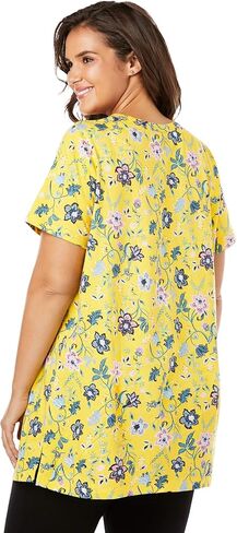 امرأة ضمن حجم زائد الحجم مثالي مطبوع قصير الأكمام in Kuwait