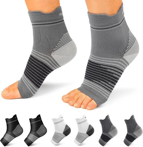 Plantar Fasciitis Sock (6 Pairs) for Men and Women, Compression Foot Sleeves with Arch and Ankle Support (Black, Large) in Saudi Arabia