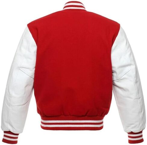 Mount Helicon Mens Green Genuine Wool blend and Leather Sleeves Light Weight Varsity Jacket Letterman Rib Knitting Bomber in Saudi Arabia