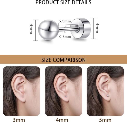 أقراط لسيمريكسيا برغي الظهر ذات التيتانيوم أقراط للنساء ، Hypoallergenic G23 التيتانيوم النقي للنساء آذان حساسة للرجال ، وداب الظهر اللولب من الغضروف in Kuwait