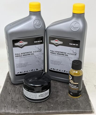 Briggs & Stratton 5W-30 (Quarts) مجموعة تغيير زيت المحرك الاصطناعية الكاملة مع مرشح 492932S ومعالجة الوقود in Saudi Arabia