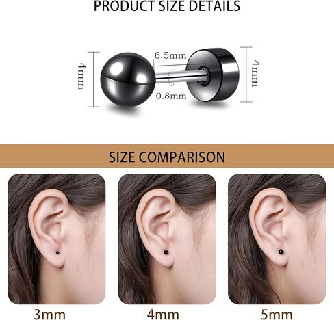 أقراط لسيمريكسيا برغي الظهر ذات التيتانيوم أقراط للنساء ، Hypoallergenic G23 التيتانيوم النقي للنساء آذان حساسة للرجال ، وداب الظهر اللولب من الغضروف in Kuwait