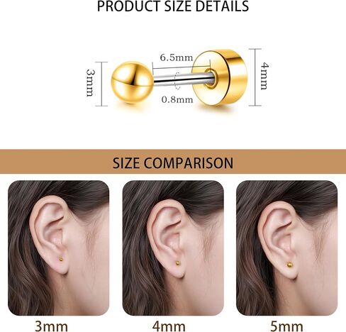 أقراط لسيمريكسيا برغي الظهر ذات التيتانيوم أقراط للنساء ، Hypoallergenic G23 التيتانيوم النقي للنساء آذان حساسة للرجال ، وداب الظهر اللولب من الغضروف in Kuwait