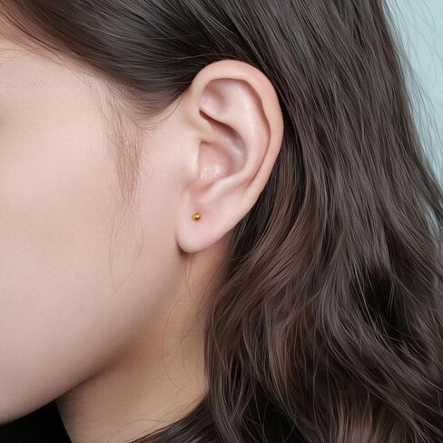 أقراط لسيمريكسيا برغي الظهر ذات التيتانيوم أقراط للنساء ، Hypoallergenic G23 التيتانيوم النقي للنساء آذان حساسة للرجال ، وداب الظهر اللولب من الغضروف in Kuwait