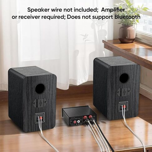 Saiyin Passive Bookshelf Speakers with 3.5 inch Woofer,Home Desktop Stereo Speakers,Amplifier or Receiver Required,Passive Surround, Front Speakers for PC/Gaming/Turntable,4 Ohms,Wall Mountable in Kuwait