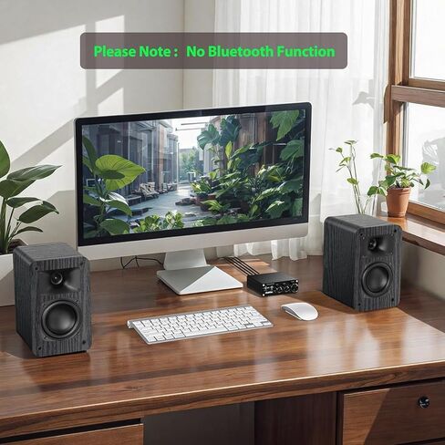 Saiyin Passive Bookshelf Speakers with 3.5 inch Woofer,Home Desktop Stereo Speakers,Amplifier or Receiver Required,Passive Surround, Front Speakers for PC/Gaming/Turntable,4 Ohms,Wall Mountable in Kuwait