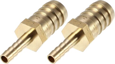 X AUTOHAUX 2 Pcs 8mm - 5mm Straight Shaped Hose Barb Straight Barbed Tube Pipe Fitting Brass Hose Fitting Connector in Saudi Arabia