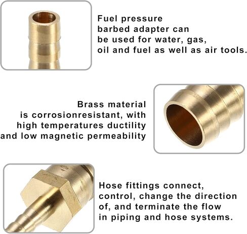 X AUTOHAUX 2 Pcs 8mm - 5mm Straight Shaped Hose Barb Straight Barbed Tube Pipe Fitting Brass Hose Fitting Connector in Saudi Arabia