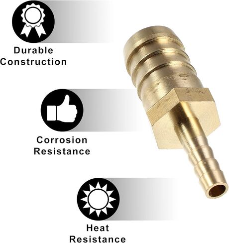 X AUTOHAUX 2 Pcs 8mm - 5mm Straight Shaped Hose Barb Straight Barbed Tube Pipe Fitting Brass Hose Fitting Connector in Saudi Arabia
