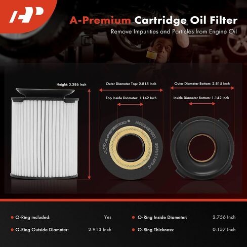 A-Premium 20K Miles Upgrated Protection Oil Filter Compatible with Mercedes-Benz & Infiniti & Freightliner Models - C350e, E300, GLE350, Q50, Sprinter 1500, GLC350e, GLA250, Metris, A220, QX30, SLC300 in Saudi Arabia