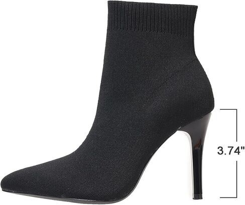 Ankle Boots for Women Stiletto Heels Pointed Toe Sock Booties Comfortable Dressy Stretchy Short Boot, US Size 6-12 in Kuwait