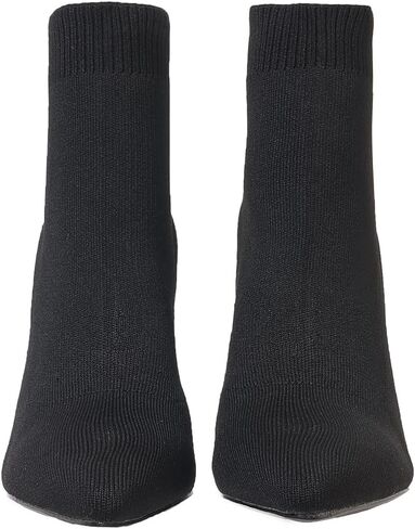 Ankle Boots for Women Stiletto Heels Pointed Toe Sock Booties Comfortable Dressy Stretchy Short Boot, US Size 6-12 in Kuwait
