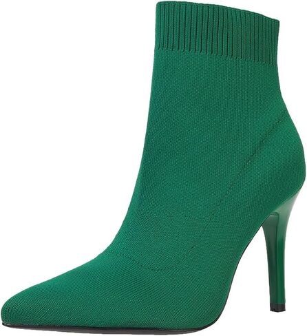 Ankle Boots for Women Stiletto Heels Pointed Toe Sock Booties Comfortable Dressy Stretchy Short Boot, US Size 6-12 in Kuwait