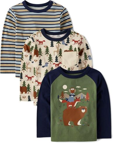 The Children's Place Baby Boys' and Toddler Long Sleeve Everday Casual Knit Shirt in Saudi Arabia