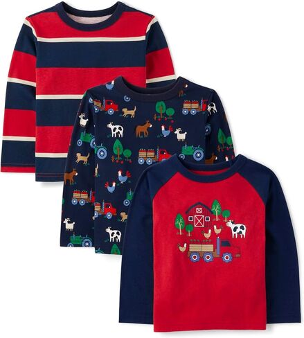 The Children's Place Baby Boys' and Toddler Long Sleeve Everday Casual Knit Shirt in Saudi Arabia