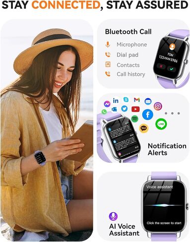 الساعات الذكية للرجال- الإجابة/إجراء مكالمة ، IP68 Litning Step Step Sleep Tracker Watch مع ساعة مراقبة النشاط الذكي لـ Andriod iPhone iOS متوافق (Black ، 1.82) in Kuwait