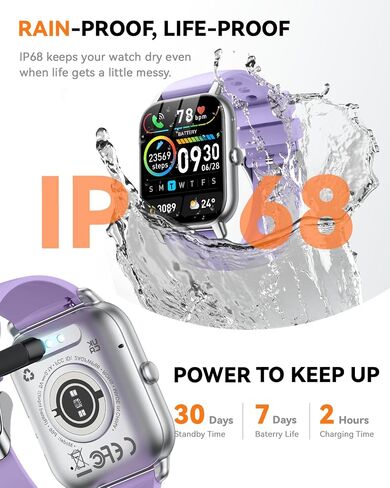 الساعات الذكية للرجال- الإجابة/إجراء مكالمة ، IP68 Litning Step Step Sleep Tracker Watch مع ساعة مراقبة النشاط الذكي لـ Andriod iPhone iOS متوافق (Black ، 1.82) in Kuwait