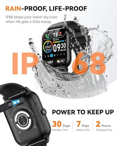 Smart Watches for Men Women(Answer/Make Call), 1.85 inch HD Fitness Tracker Watch with Activity Counter/Sleep Monitor/ 110+ Sports Modes, IP68 Waterproof Smart Watch for Andriod iPhone iOS Compatible in Saudi Arabia