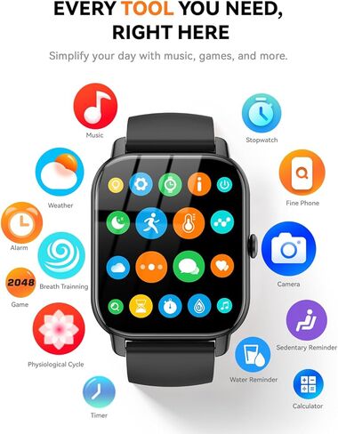 Smart Watches for Men Women(Answer/Make Call), 1.85 inch HD Fitness Tracker Watch with Activity Counter/Sleep Monitor/ 110+ Sports Modes, IP68 Waterproof Smart Watch for Andriod iPhone iOS Compatible in Saudi Arabia