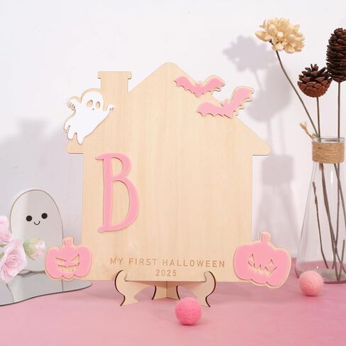 DIY Halloween Footprint or Handprint Art Sign | Trick or Treat | My Little Boo | Baby’s First Halloween Keepsake | Kid Craft | 2024 | Engraved (Trick or Treat Footprint) in Kuwait