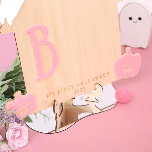 DIY Halloween Footprint or Handprint Art Sign | Trick or Treat | My Little Boo | Baby’s First Halloween Keepsake | Kid Craft | 2024 | Engraved (Trick or Treat Footprint) in Kuwait