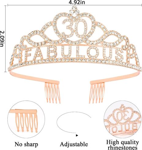 50th Birthday Crown and Sash for Women, Rose Gold '50 & Fabulous' Tiara Birthday Gift in Saudi Arabia