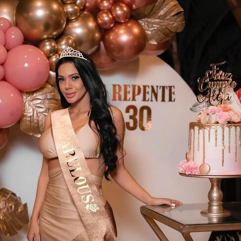 50th Birthday Crown and Sash for Women, Rose Gold '50 & Fabulous' Tiara Birthday Gift in Saudi Arabia