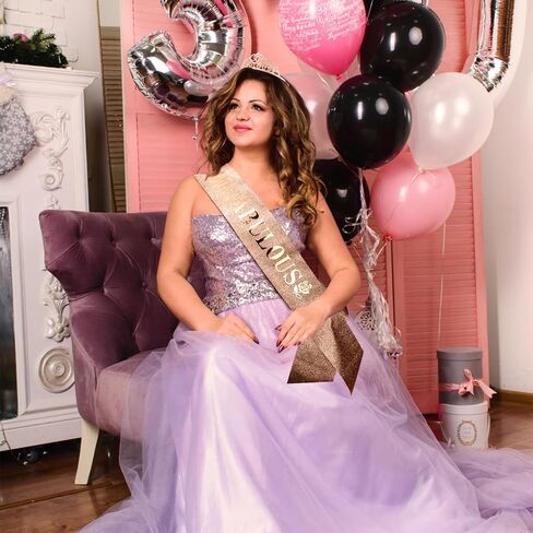 50th Birthday Crown and Sash for Women, Rose Gold '50 & Fabulous' Tiara Birthday Gift in Saudi Arabia