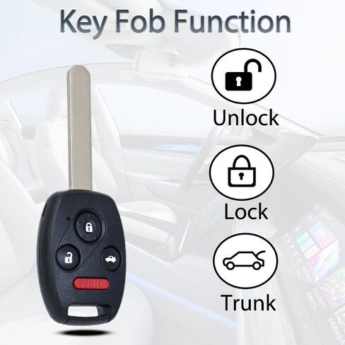 Key Fob Keyless Entry Fits for Honda Civic SI EX Hybrid 2006 2007 2008 2009 2010 2011 2012 2013 Remote Control Head Key Replacement (N5F-S0084A, 35111-SVA-306) 4 Buttons in Saudi Arabia