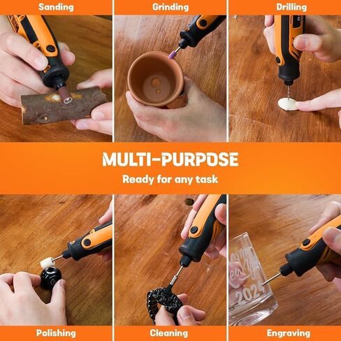HARDELL Mini Cordless Rotary Tool kit 4V, 3 Variable Speeds Rotary Tool with 32pcs Accessories,Type-C Charging Power, for Engraving, Sanding, Grinding, Polishing, Etching, Diy Crafting in Kuwait