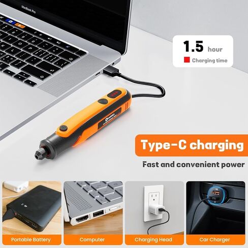 HARDELL Mini Cordless Rotary Tool kit 4V, 3 Variable Speeds Rotary Tool with 32pcs Accessories,Type-C Charging Power, for Engraving, Sanding, Grinding, Polishing, Etching, Diy Crafting in Kuwait